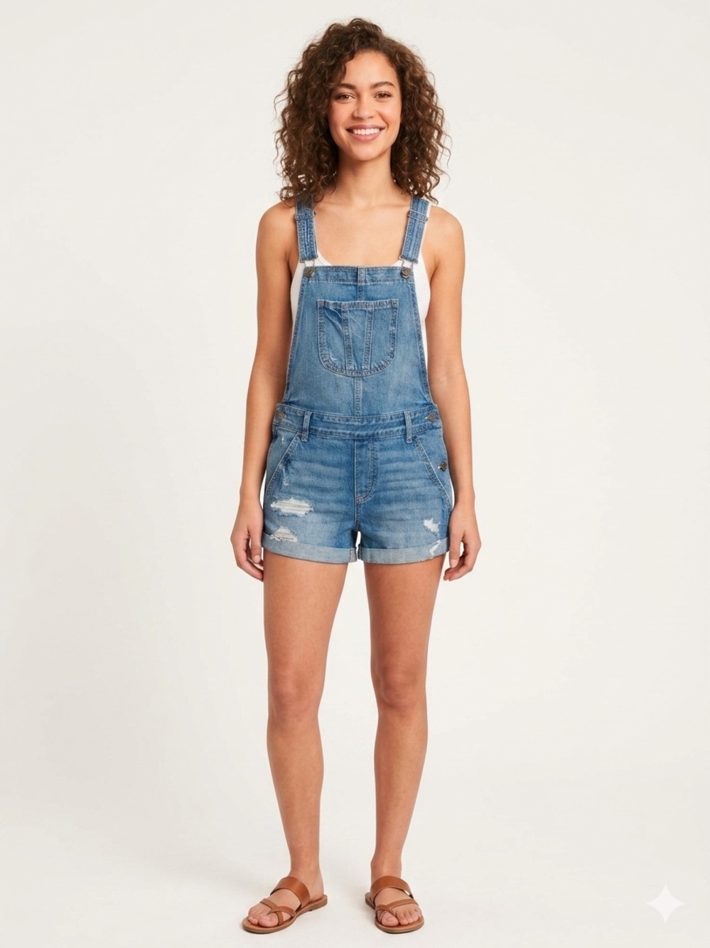 Hollister Light Blue Denim Short Overalls